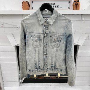 Light Wash True Religion Oversize Denim Trucker Jacket